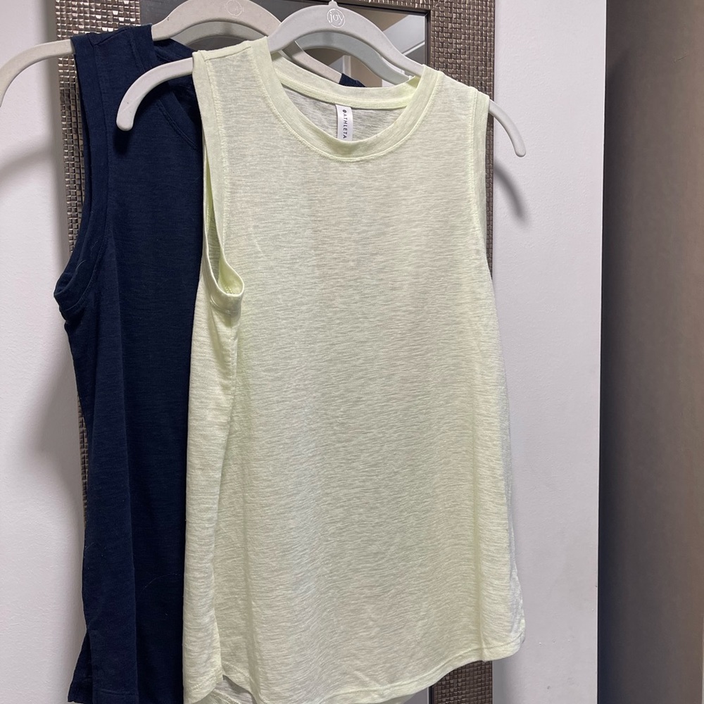 Two Athleta lightweight tanks XS, Navy and Yellow